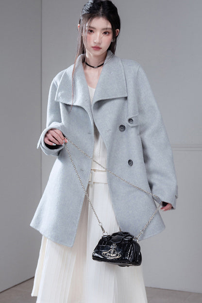 Camel Wool Silk Shawl Coat