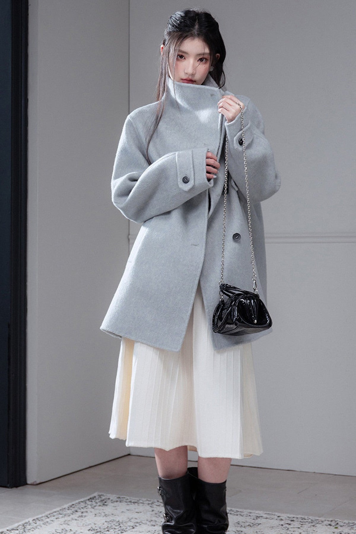 Camel Wool Silk Shawl Coat