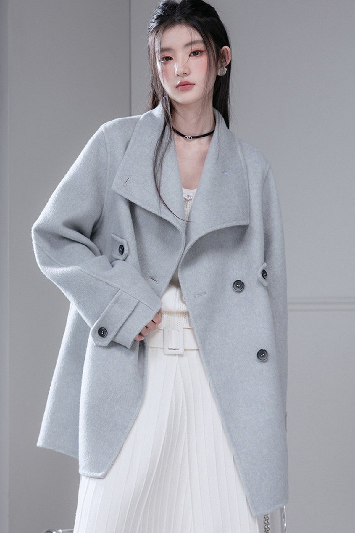 Camel Wool Silk Shawl Coat