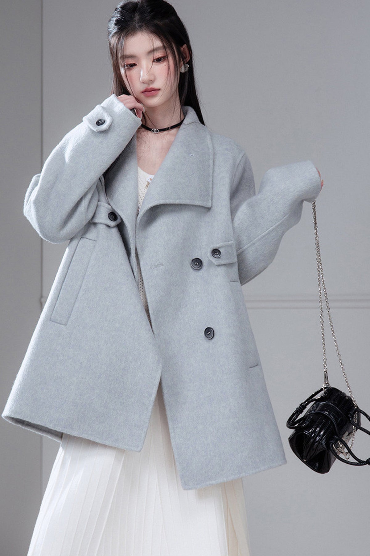Camel Wool Silk Shawl Coat