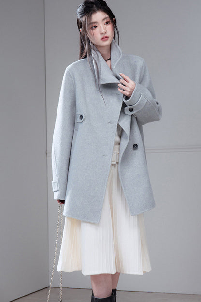Camel Wool Silk Shawl Coat