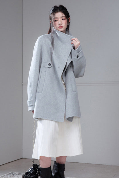 Camel Wool Silk Shawl Coat