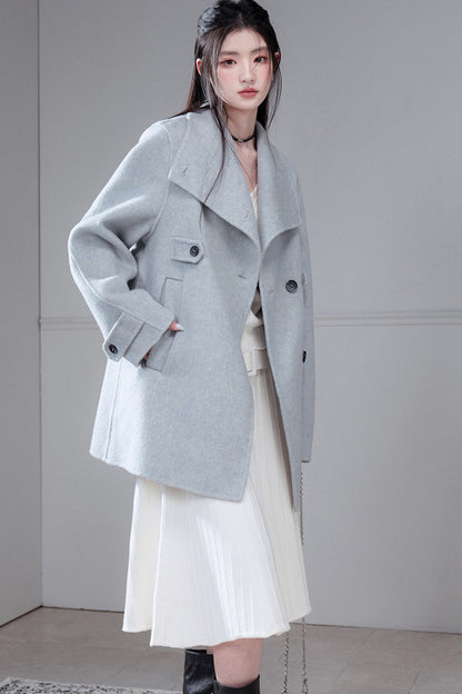 Camel Wool Silk Shawl Coat