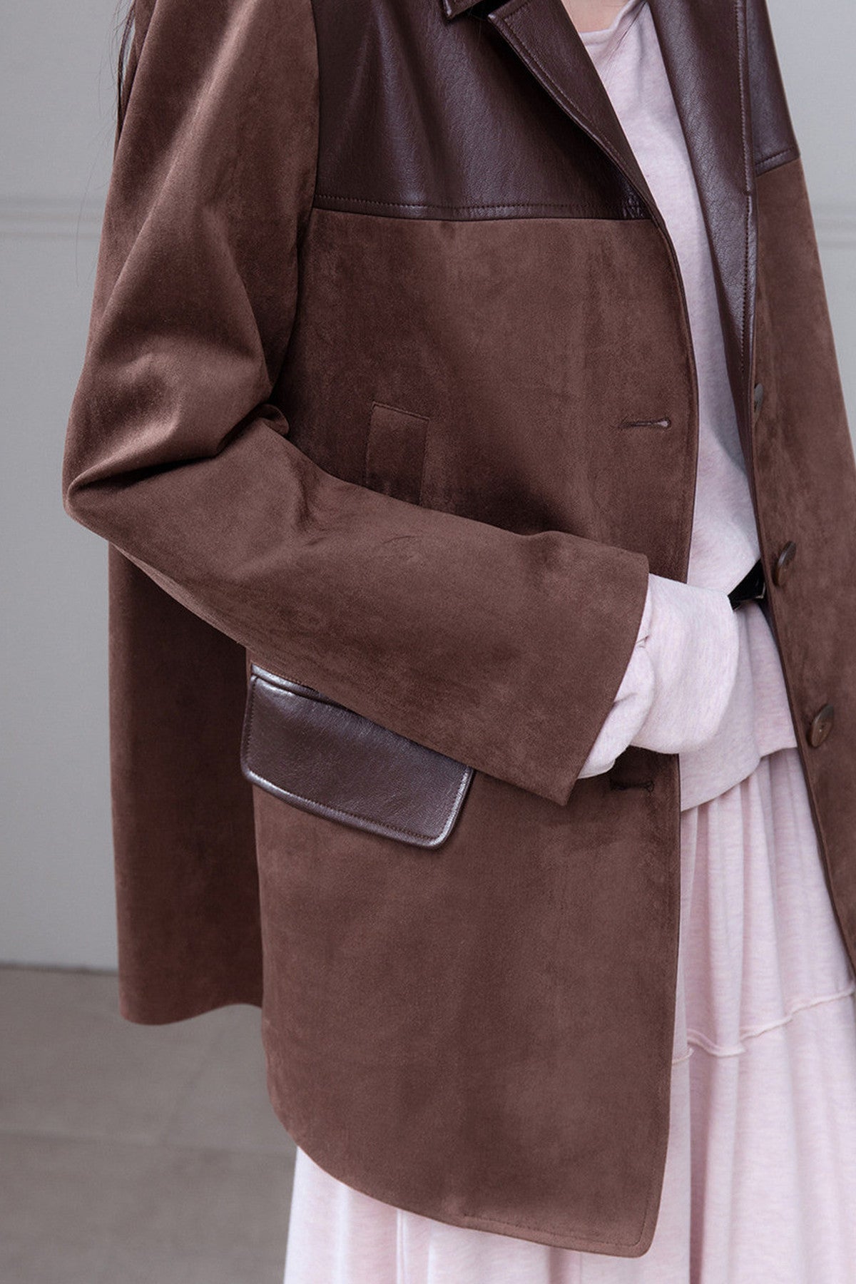 Caramel Truffle Suede Patchwork Suit