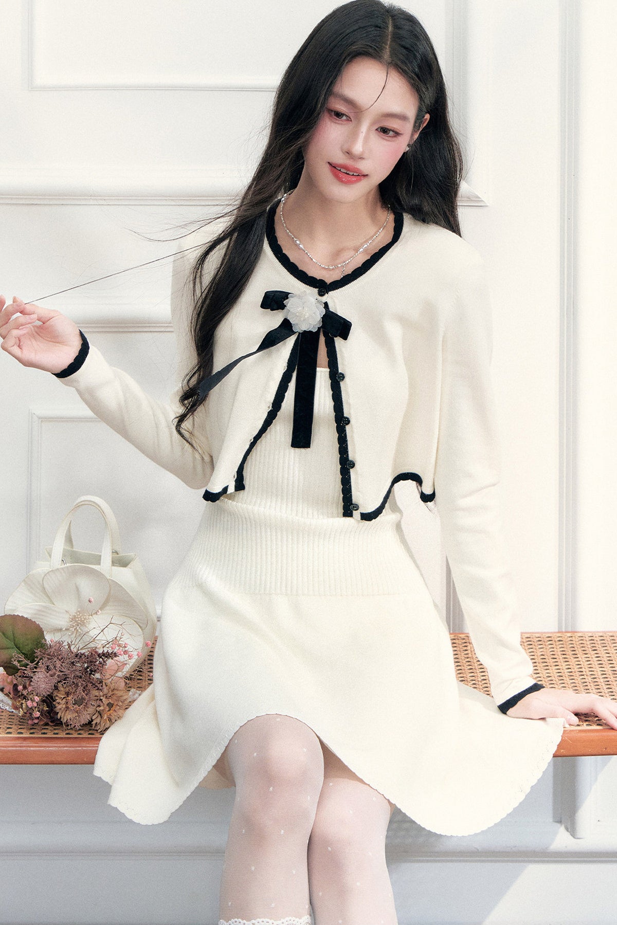 A-Line Dress Cardigan Set-Up
