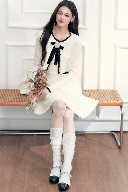 A-Line Dress Cardigan Set-Up