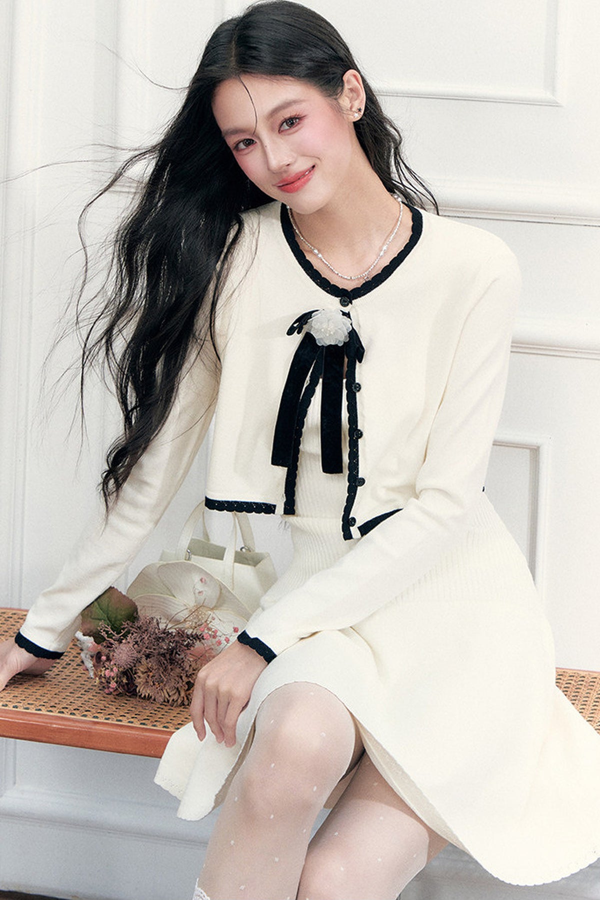 A-Line Dress Cardigan Set-Up