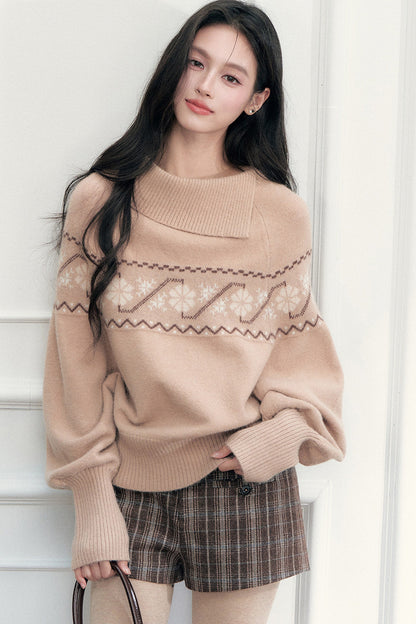 Fair Isle Jacquard Batwing Sweater