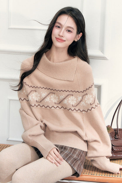 Fair Isle Jacquard Batwing Sweater