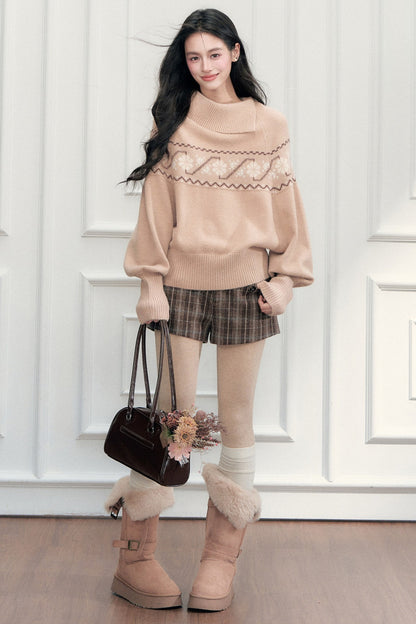 Fair Isle Jacquard Batwing Sweater