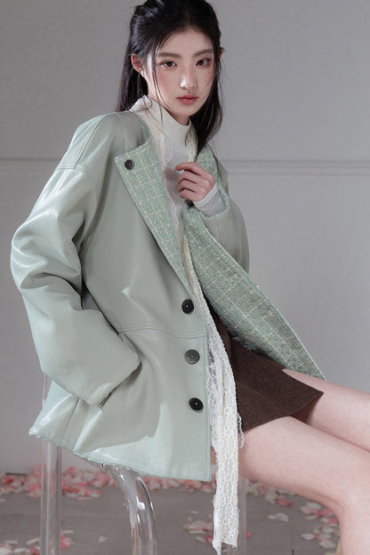 Reversible Wool Glitter Tweed Jacket