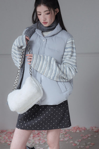Striped Sleeve Duck Down Jacket