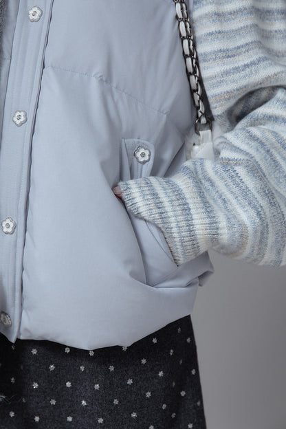 Striped Sleeve Duck Down Jacket