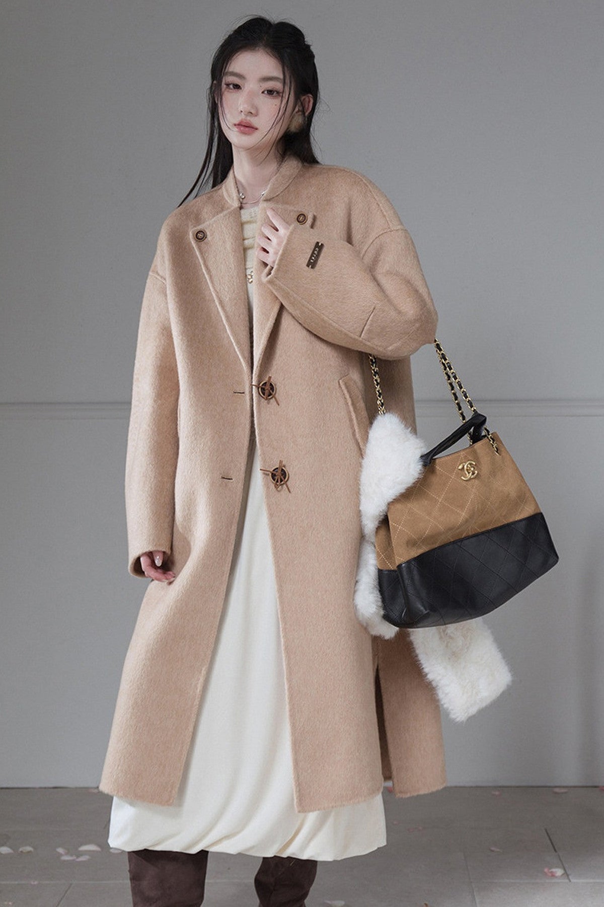 Chestnut Brown Double-Sided Wool Coat