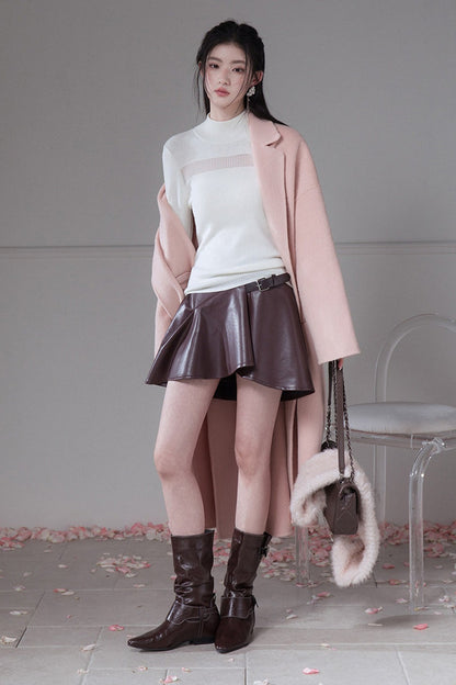White Mercerized Wool Sweater