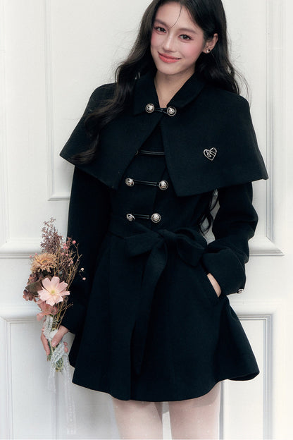 Napoleon Knight Style Woolen Cape Jacket Set-Up