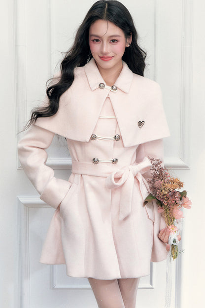 Napoleon Knight Style Woolen Cape Jacket Set-Up