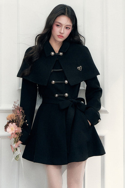 Napoleon Knight Style Woolen Cape Jacket Set-Up