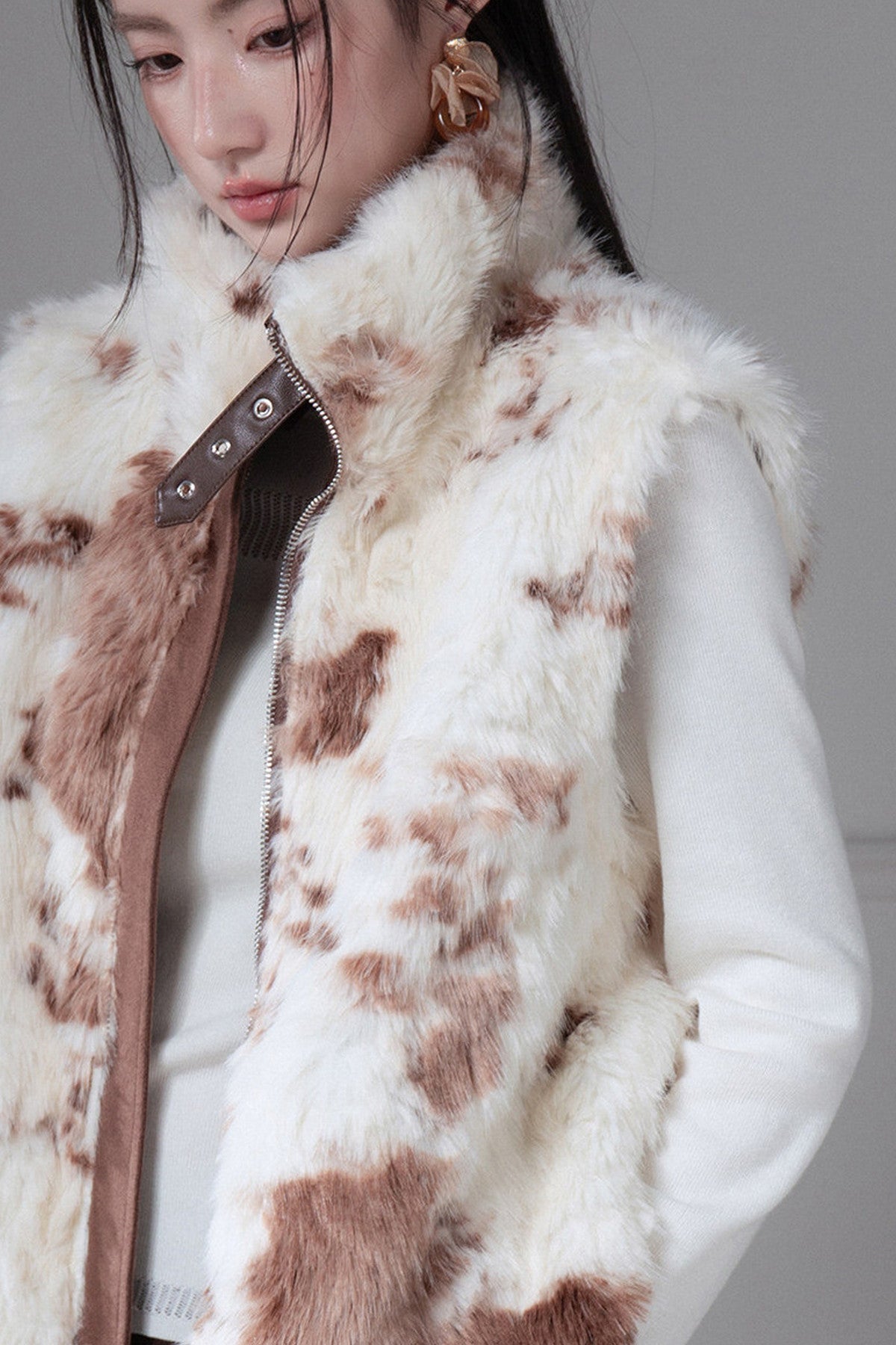 Reversible Little Cow Suede Drawstring Vest