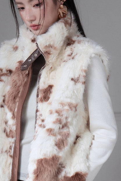 Reversible Little Cow Suede Drawstring Vest