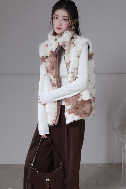 Reversible Little Cow Suede Drawstring Vest