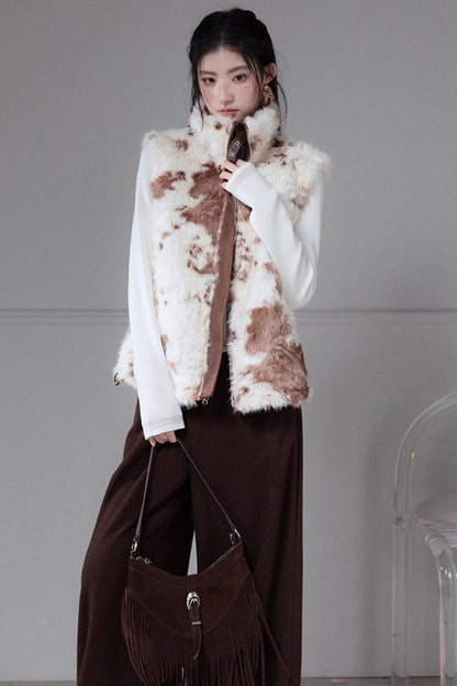 Reversible Little Cow Suede Drawstring Vest