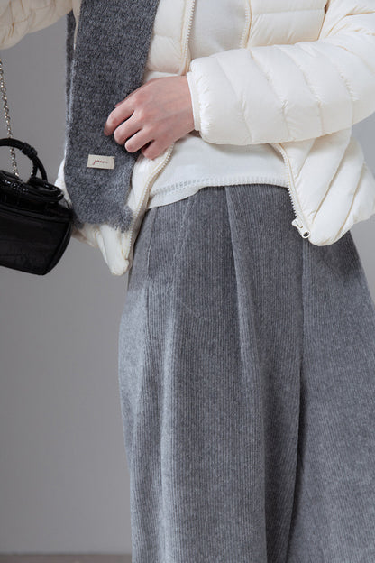 Vertical Ribbed Texture Lantern Pants