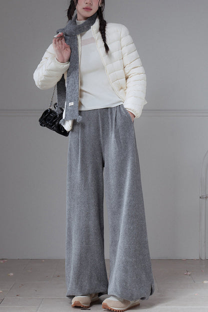 Vertical Ribbed Texture Lantern Pants