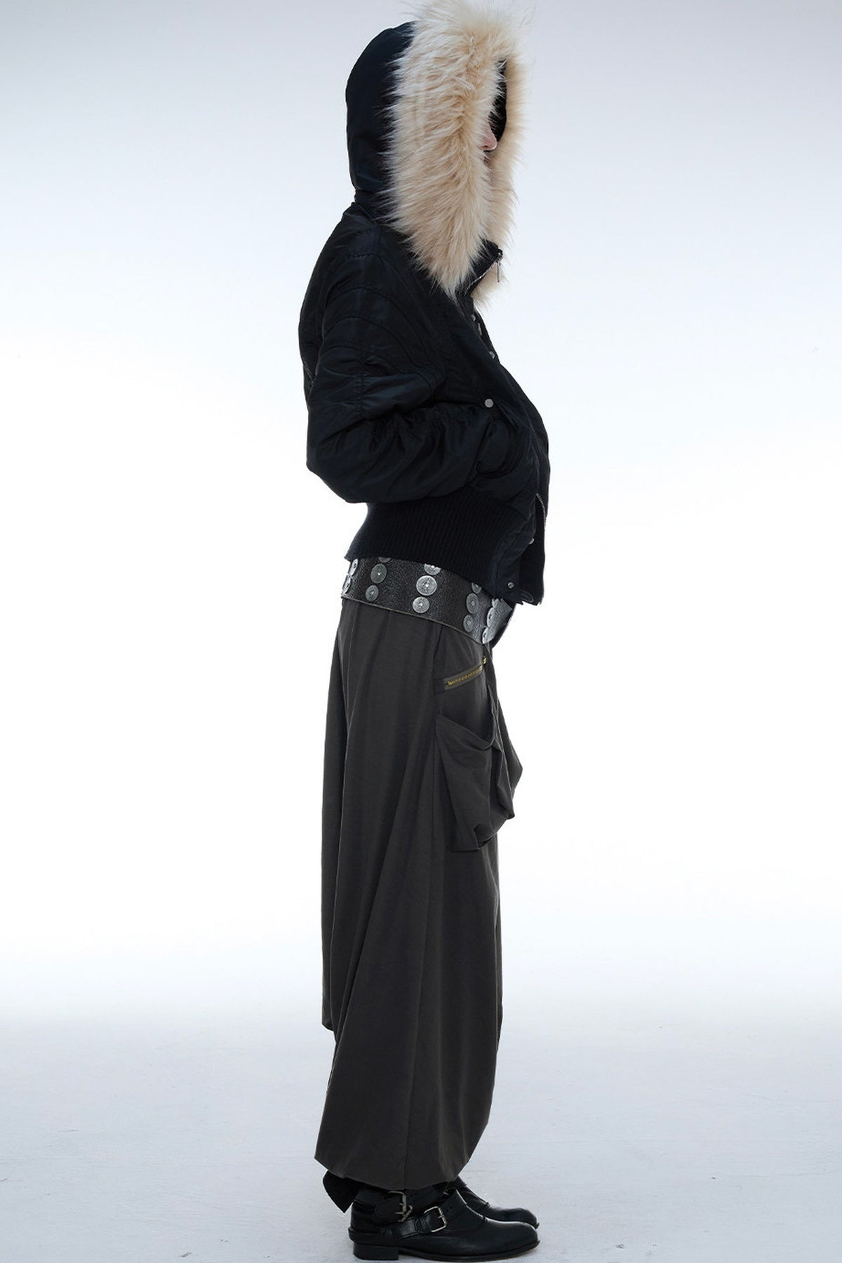 Low-Crotch Harem Cuffed Pants