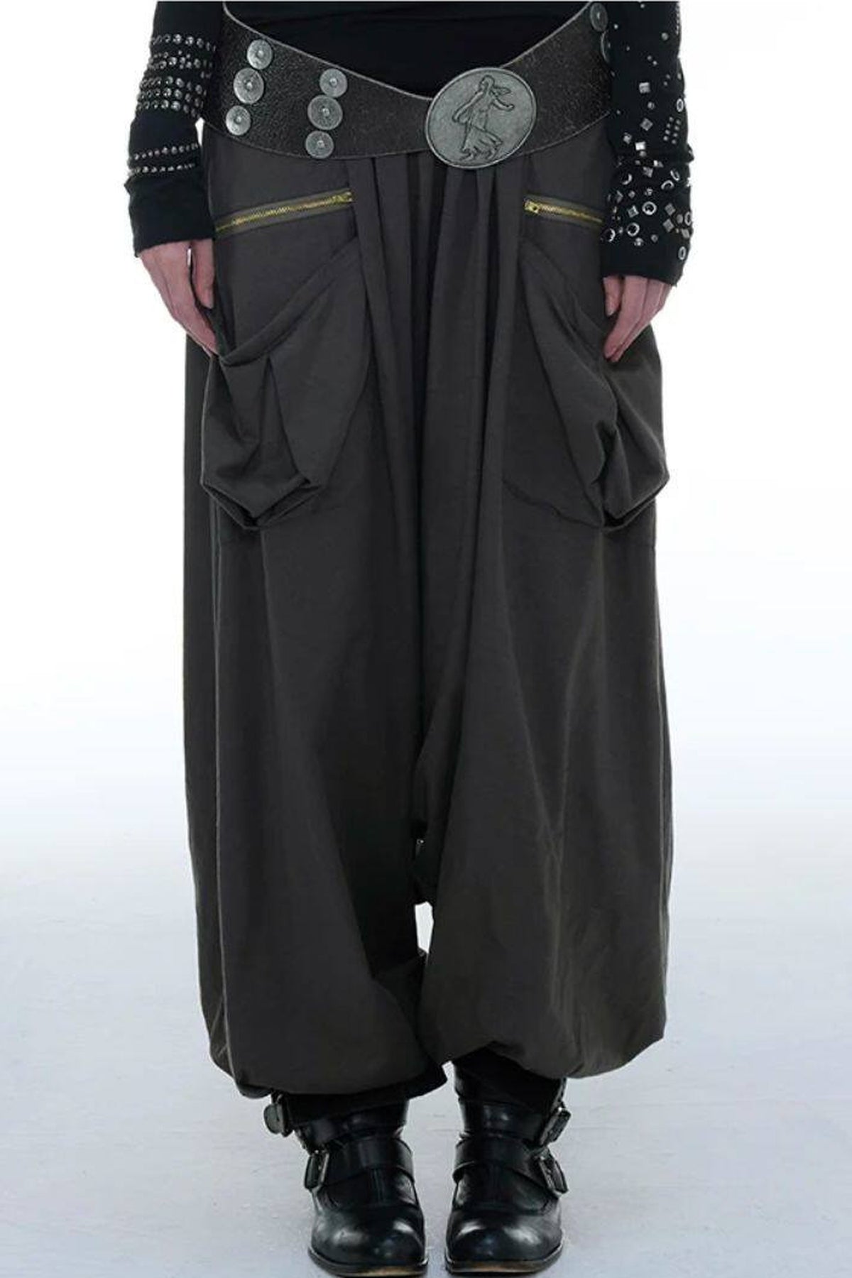 Low-Crotch Harem Cuffed Pants