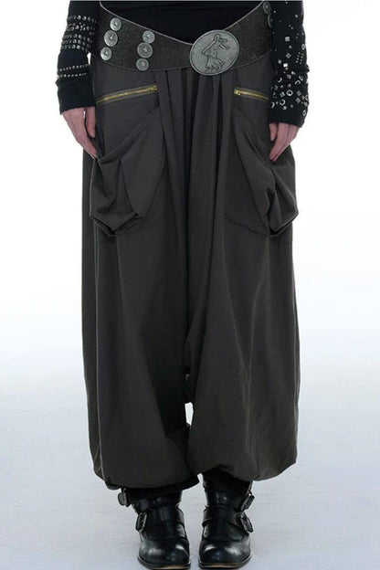 Low-Crotch Harem Cuffed Pants
