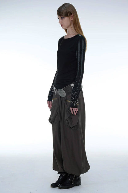 Low-Crotch Harem Cuffed Pants