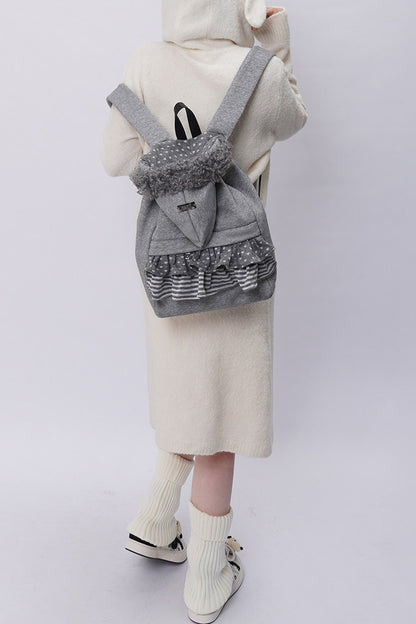 Furry Pleated Ballet Backpack