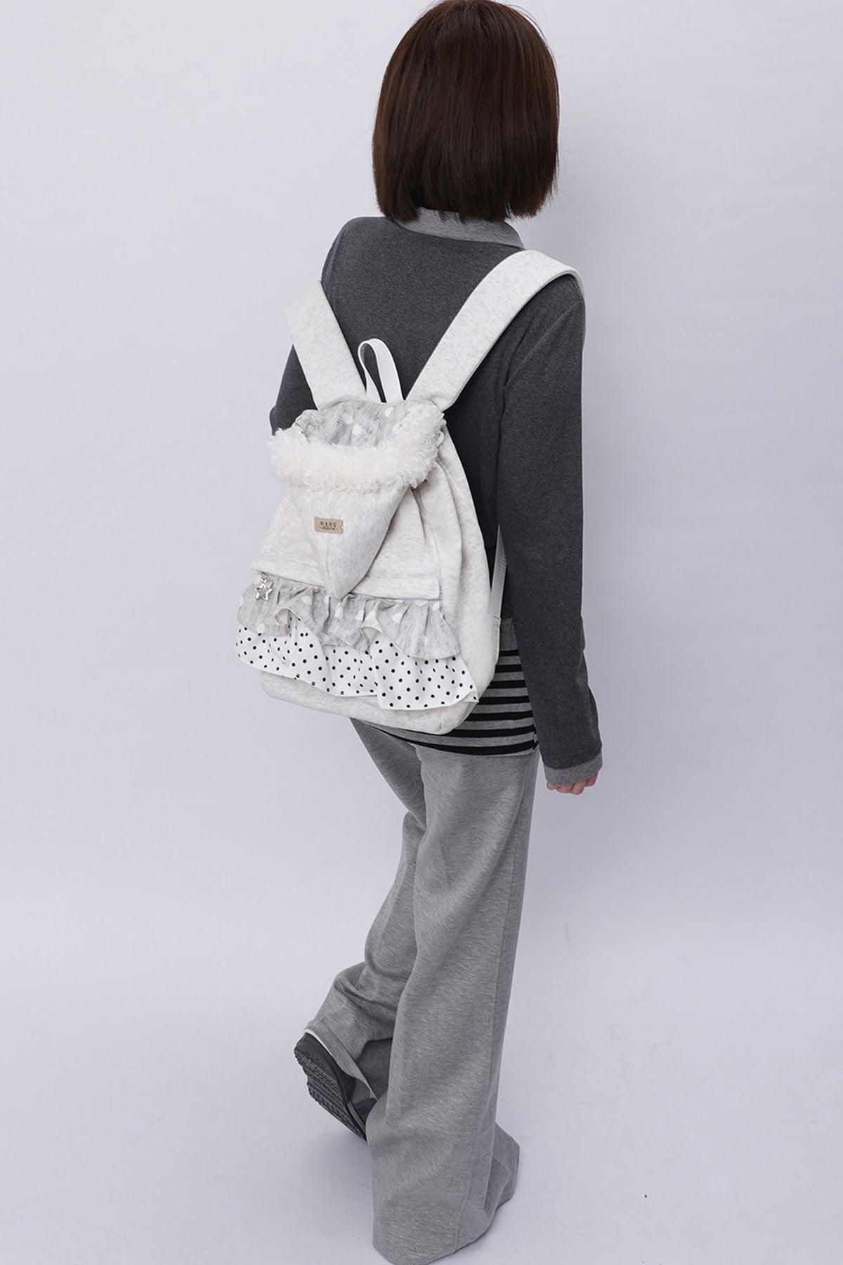 Furry Pleated Ballet Backpack