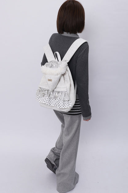 Furry Pleated Ballet Backpack