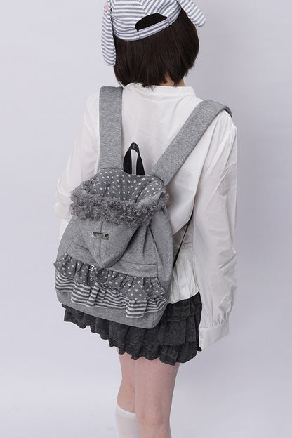 Furry Pleated Ballet Backpack