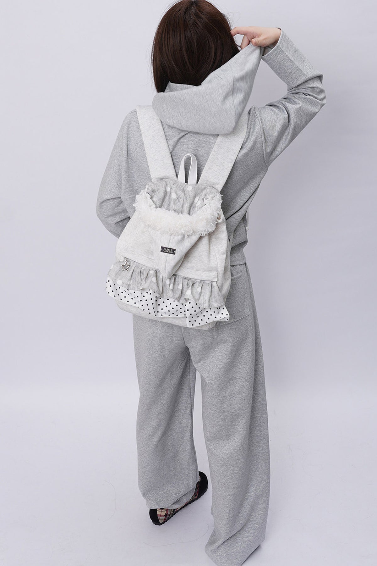 Furry Pleated Ballet Backpack