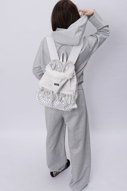 Furry Pleated Ballet Backpack