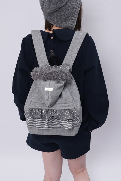 Furry Pleated Ballet Backpack