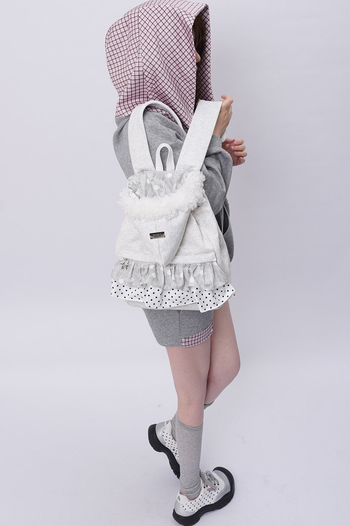 Furry Pleated Ballet Backpack
