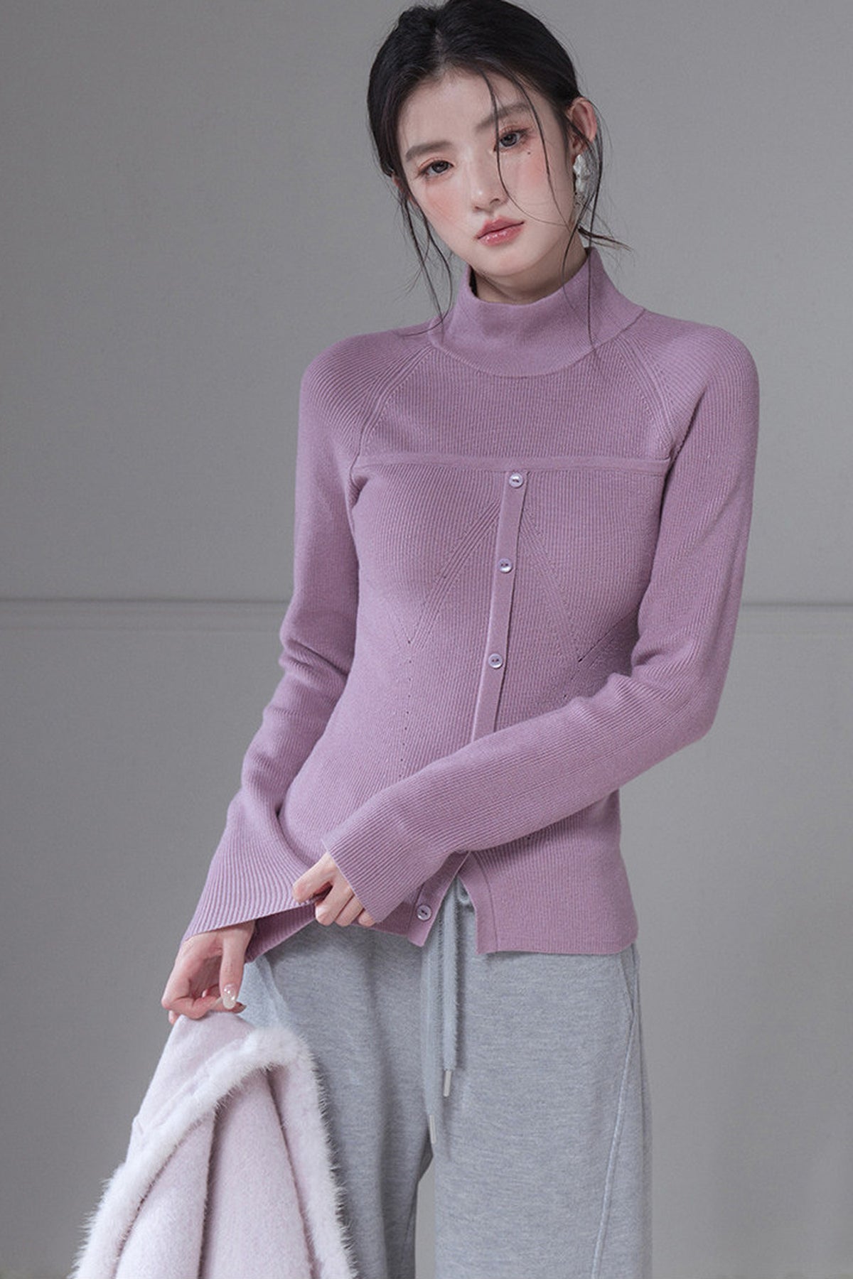 Maglione modellante a maglia in lana merino, strato base