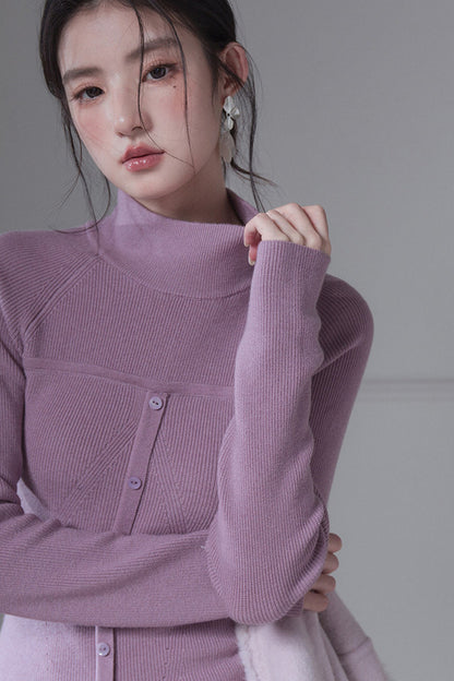 Maglione modellante a maglia in lana merino, strato base