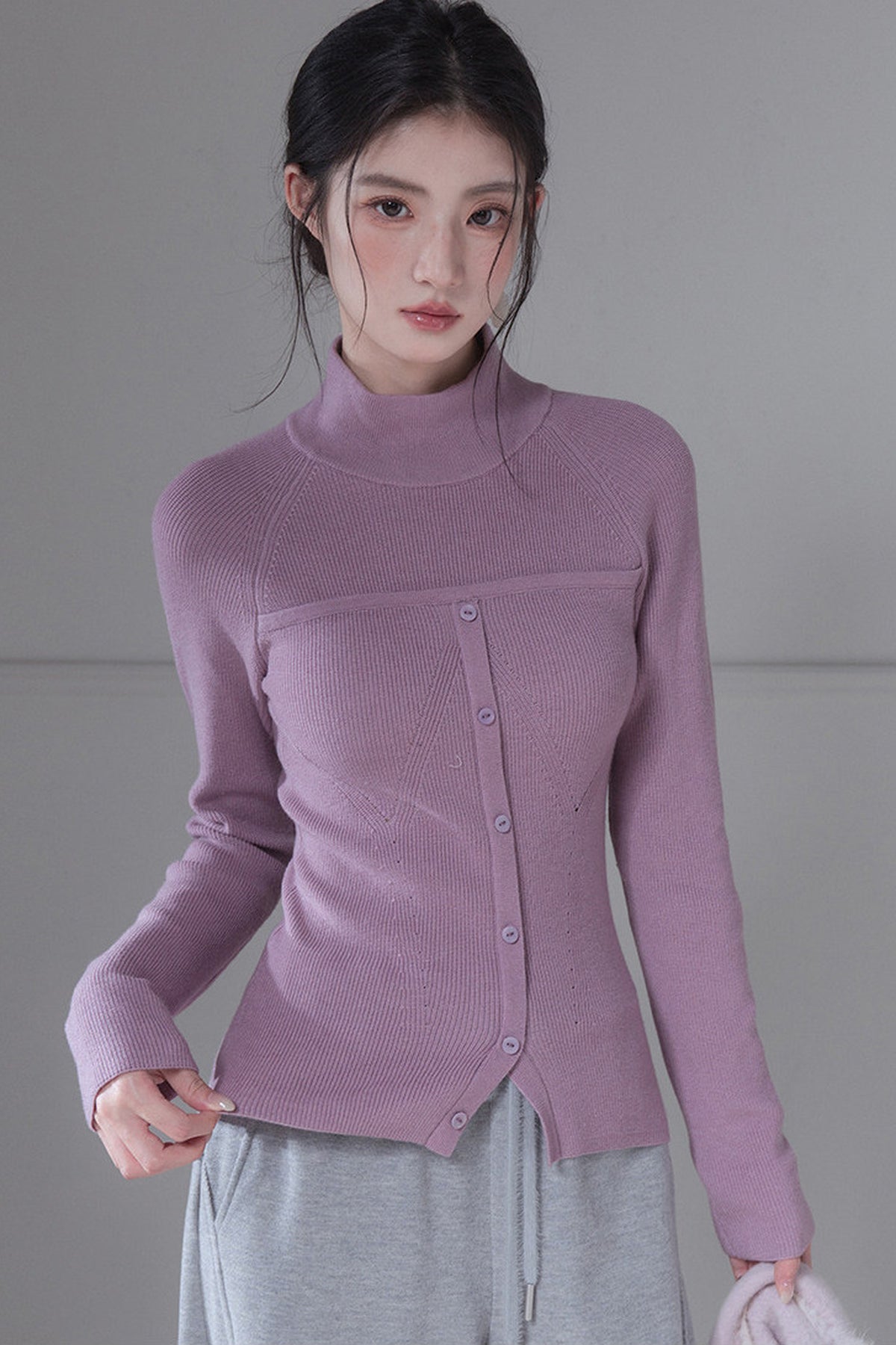 Maglione modellante a maglia in lana merino, strato base