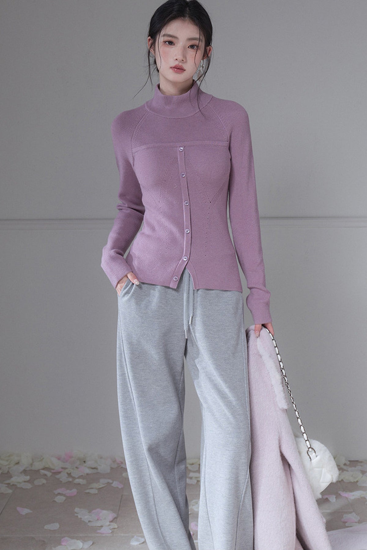 Maglione modellante a maglia in lana merino, strato base
