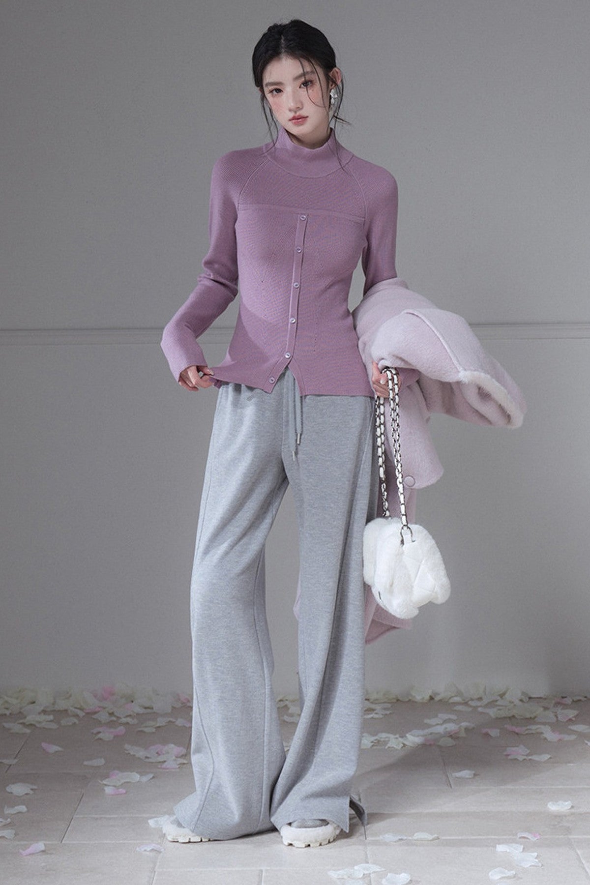 Maglione modellante a maglia in lana merino, strato base