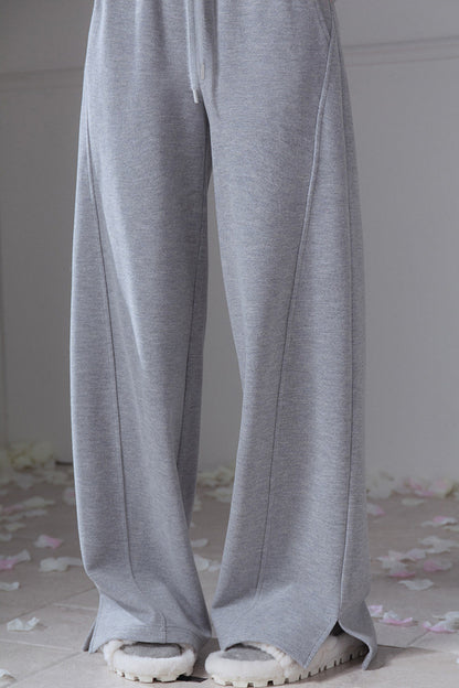 Pantaloni in maglia a gamba dritta con spacco