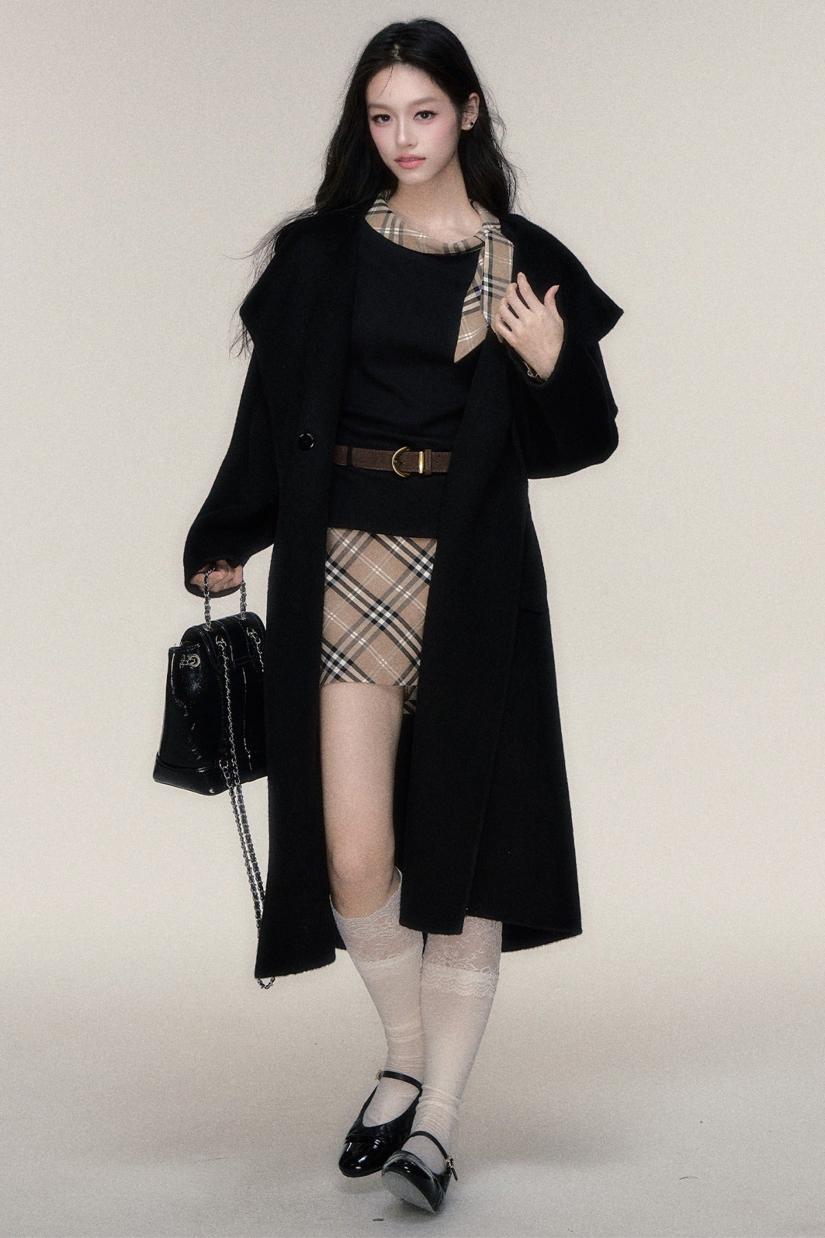 Single Button Double-Sided Wool Coat