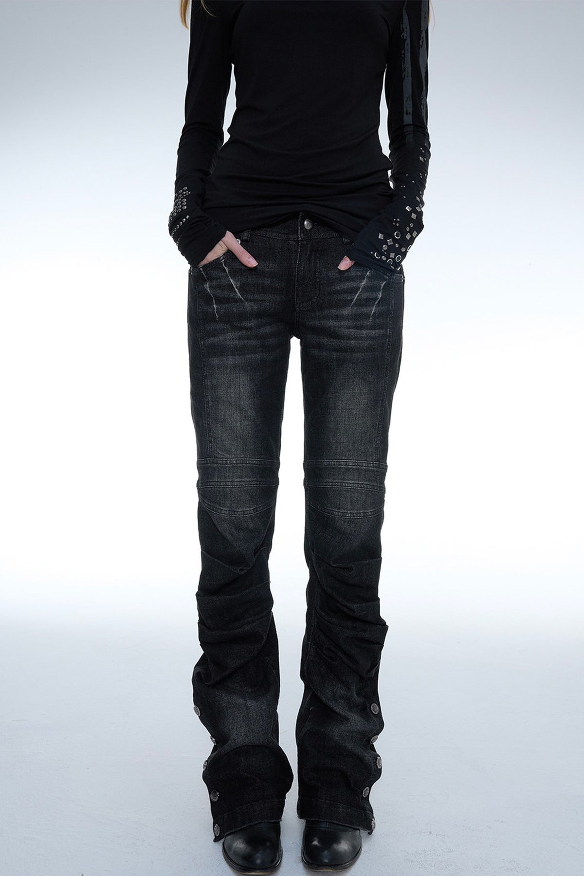 Y2K Armor Structure Straight-Leg Jeans
