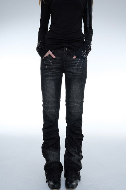 Y2K Armor Structure Straight-Leg Jeans