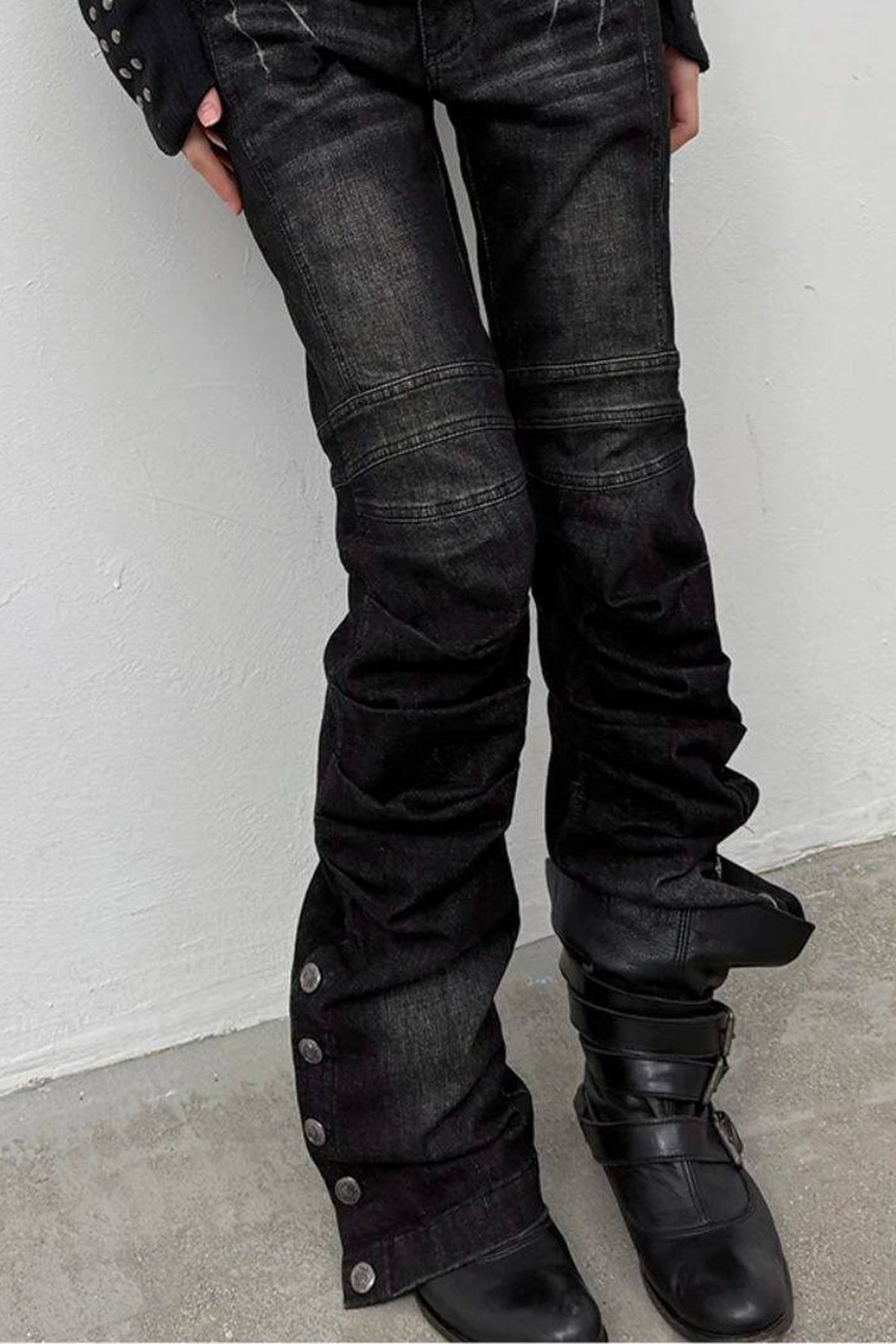 Y2K Armor Structure Straight-Leg Jeans